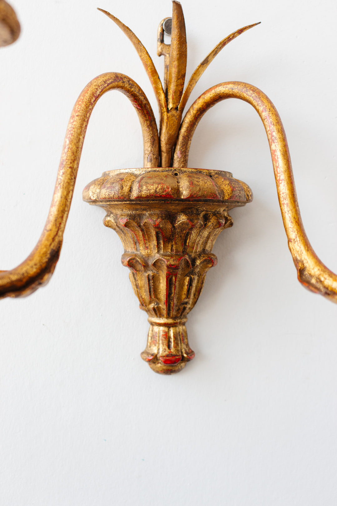 pair of vintage italian gilt florentine sconces
