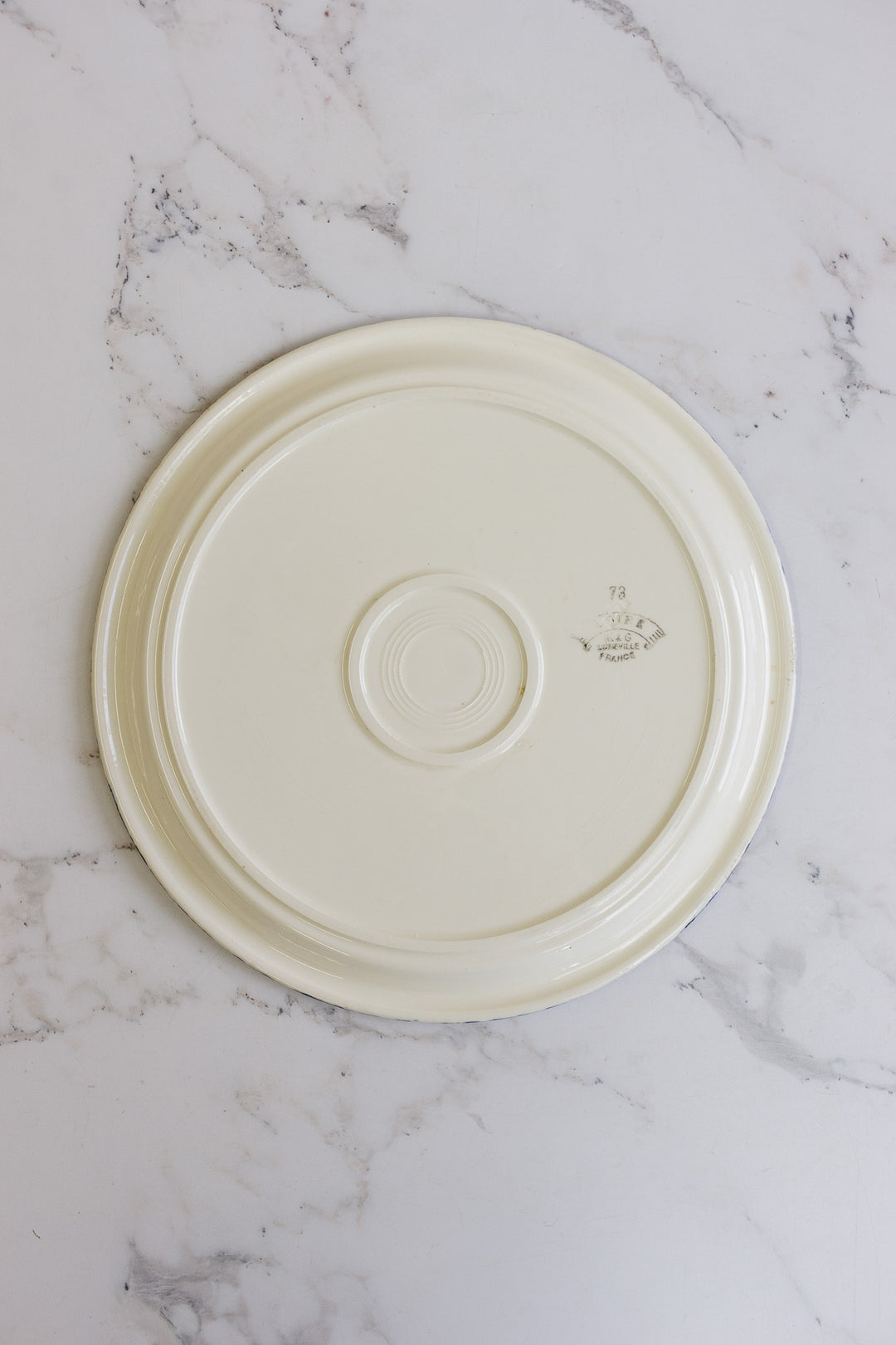 antique french kg luneville "loire" cake plate