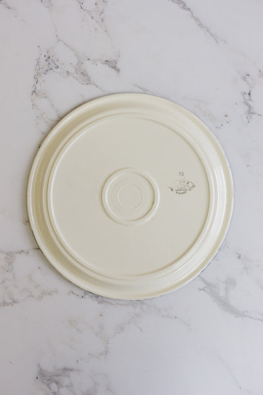 antique french kg luneville "loire" cake plate