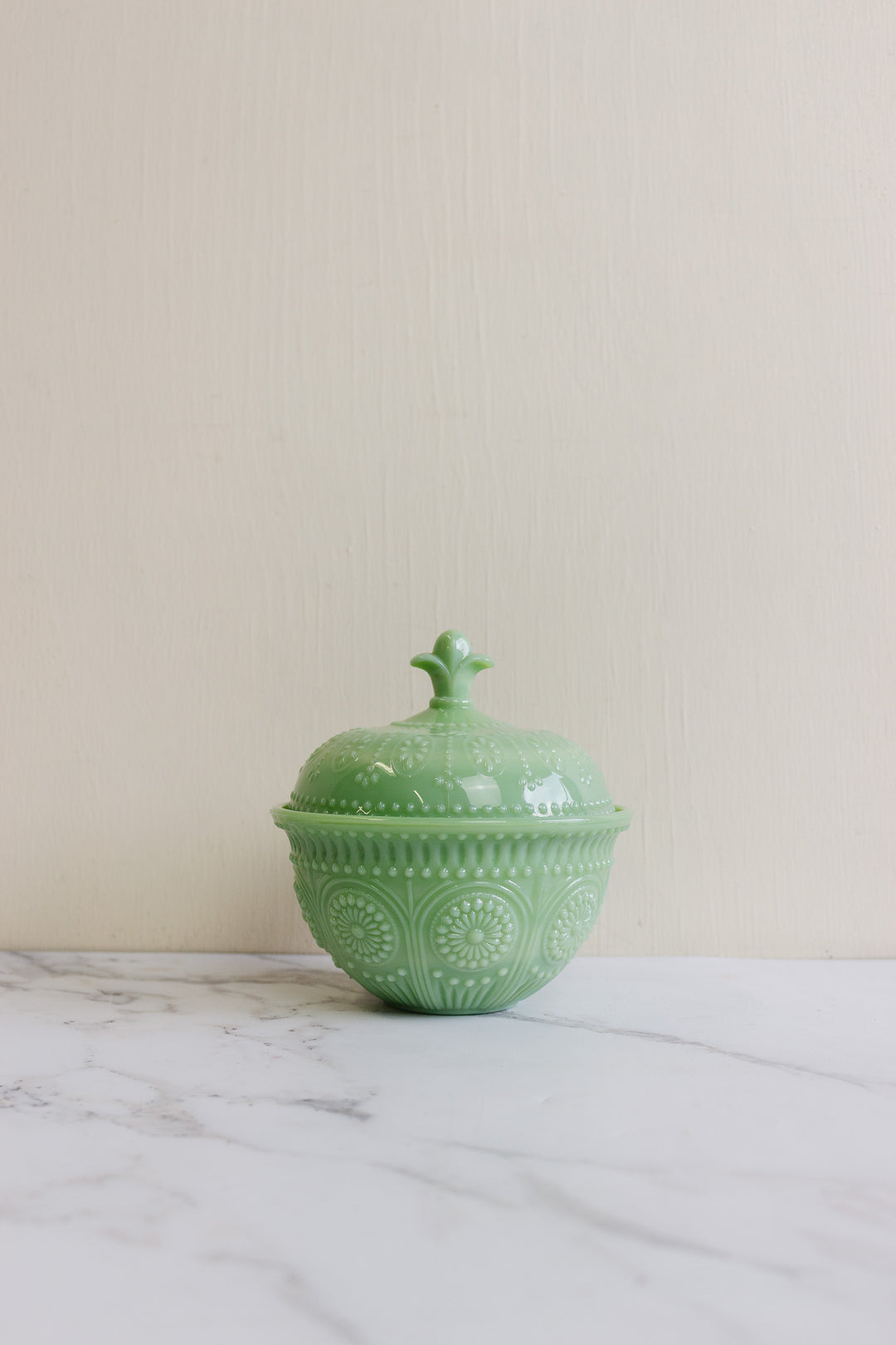 antique french jadeite lidded bonbonnière