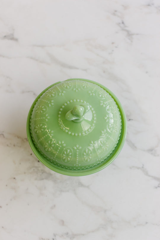 antique french jadeite lidded bonbonnière