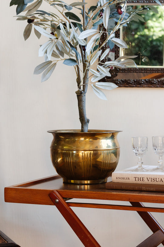 vintage french brass planter