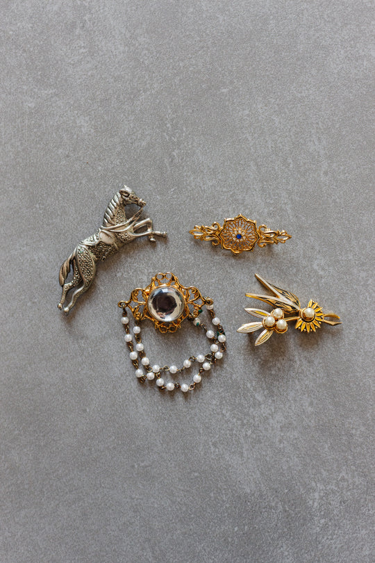 collection of 4 vintage french brooches fantasie ii
