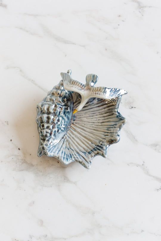 vintage french porcelaine de France coastal vide poche