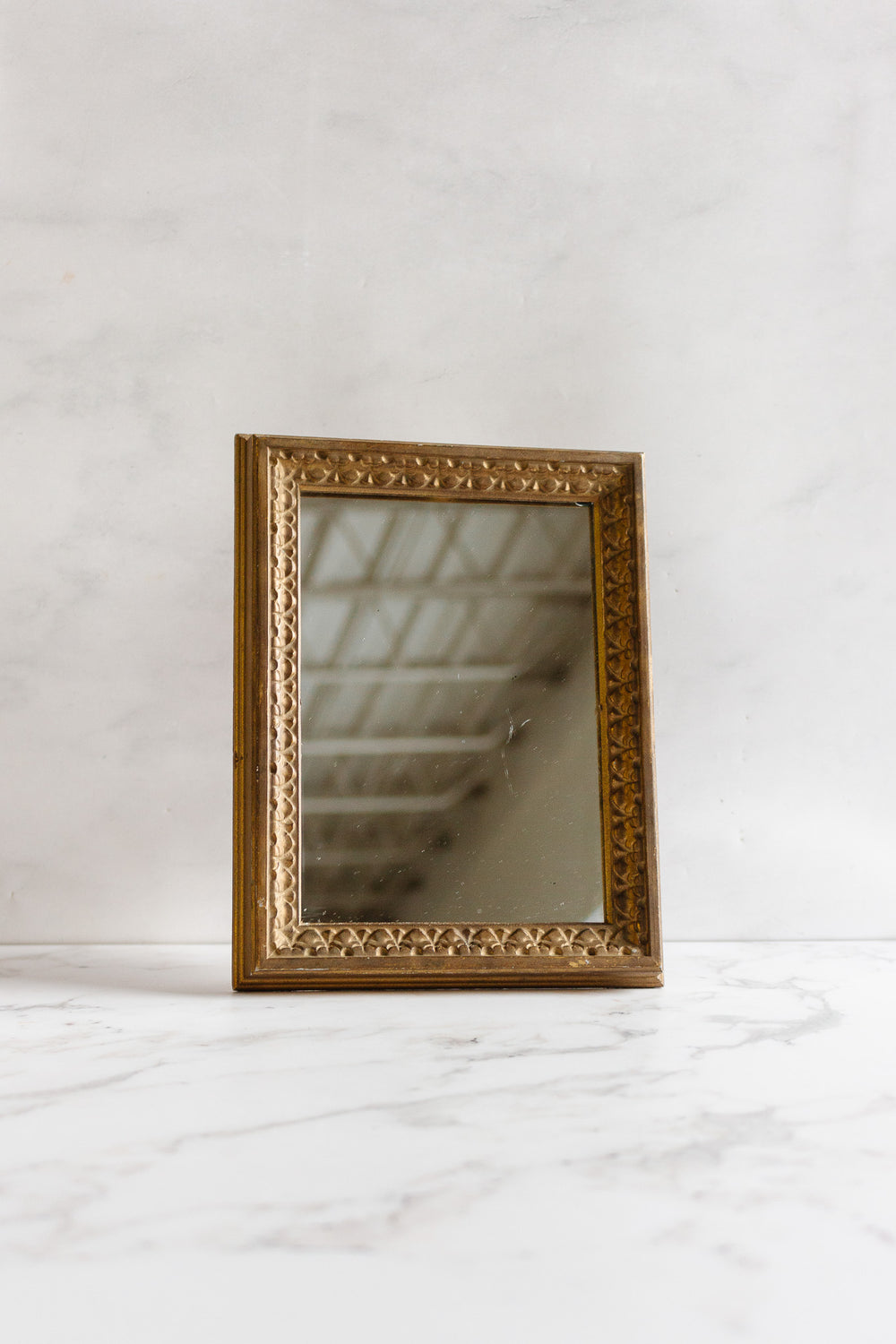 vintage french ornately framed gilt mirror