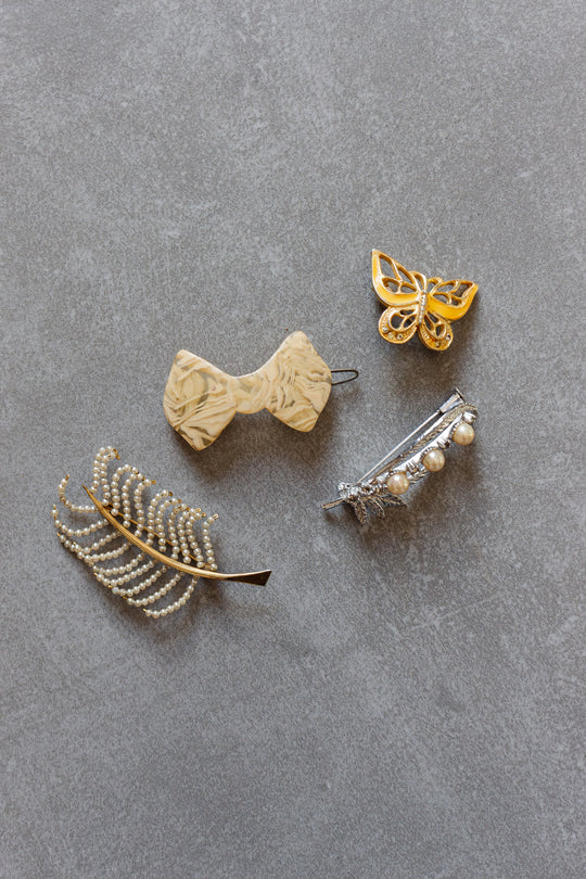 collection of 4 vintage french brooches i
