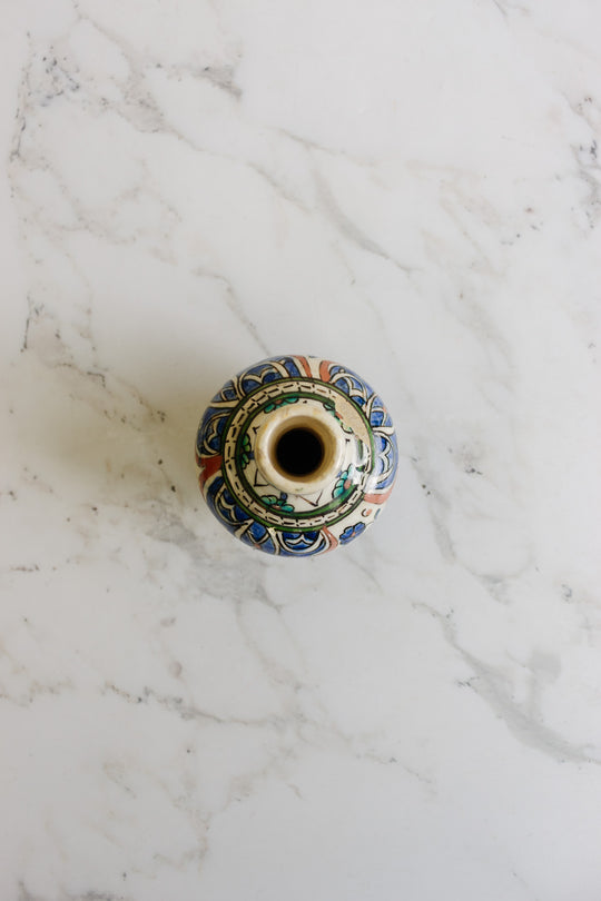 antique turkish hand painted iznik vase