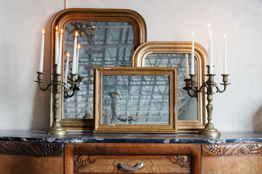 antique French Louis XVI brass candelabra