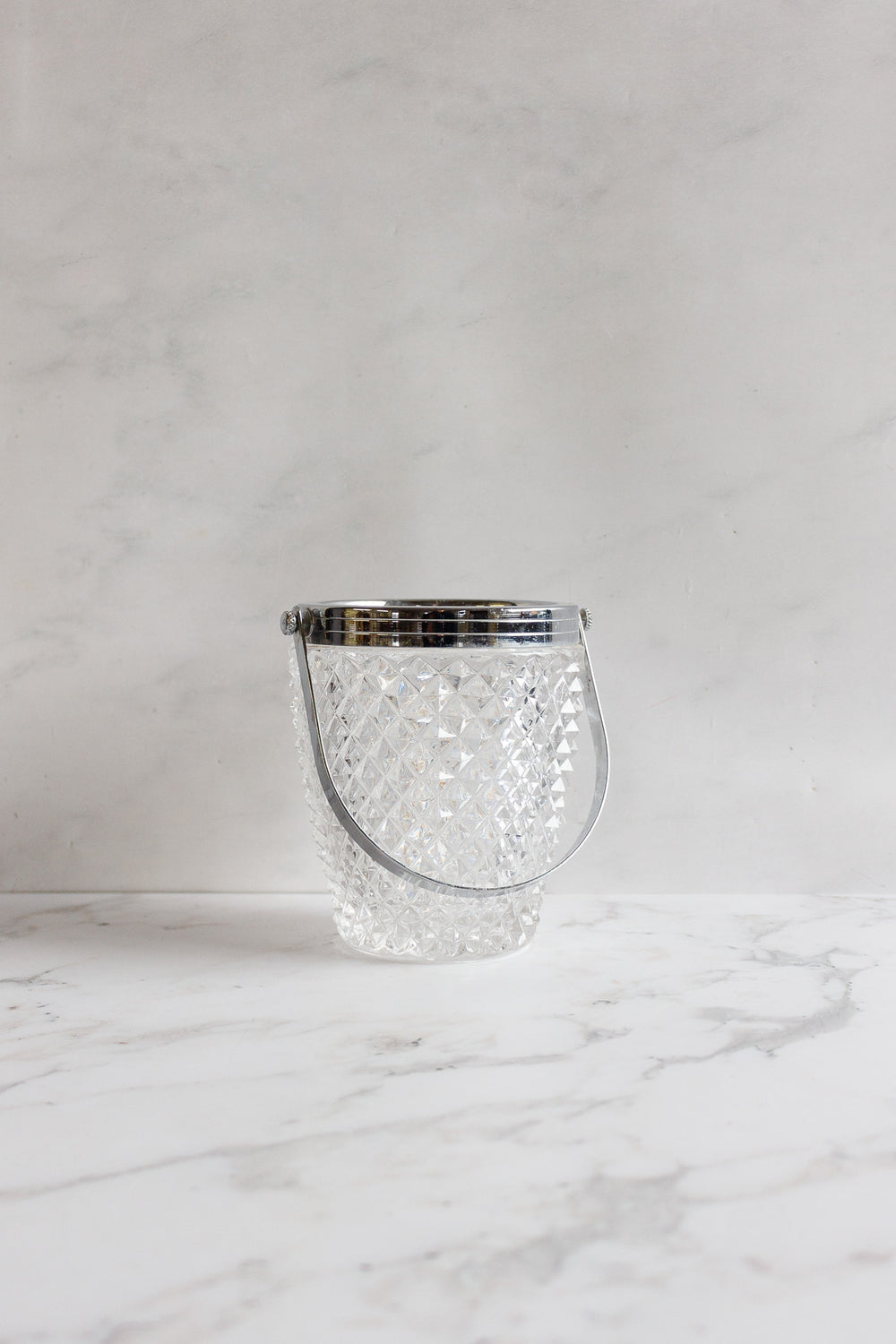 vintage french heaby cut glass ice bucket