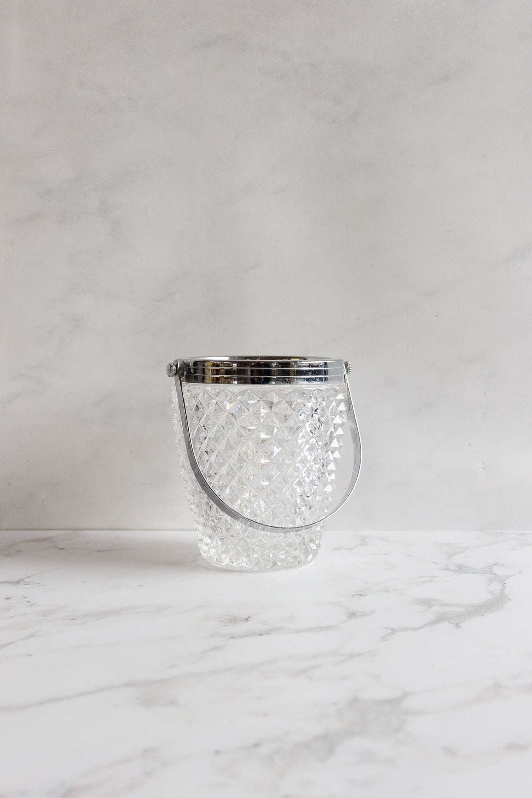 vintage french heavy cut glass ice bucket