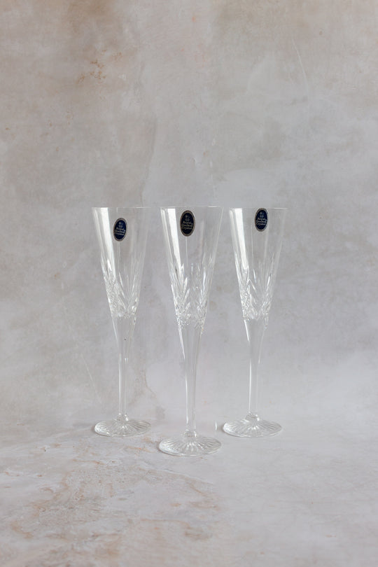 new old stock vintage 17 piece set, royal doulton hand made crystal