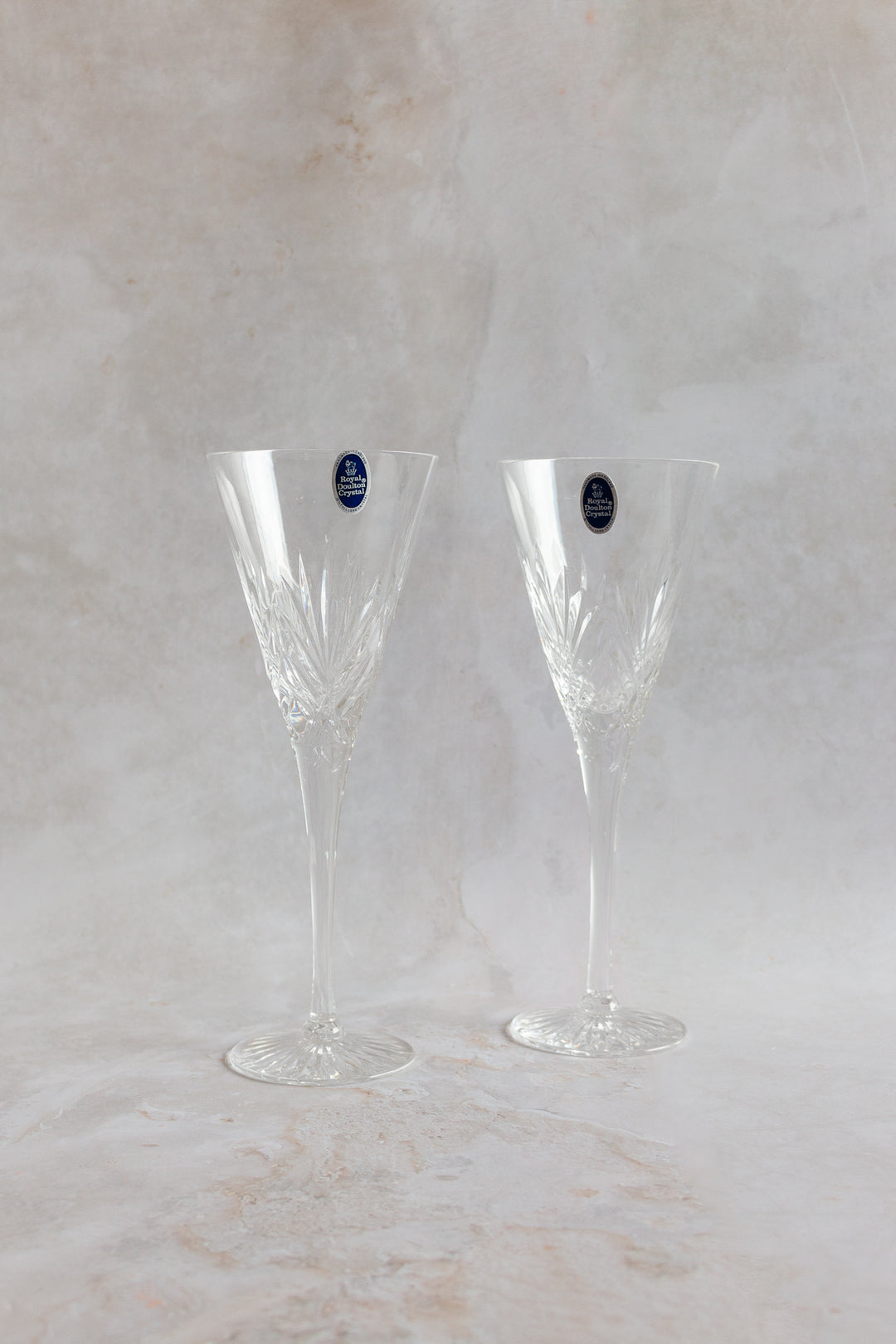 new old stock vintage 17 piece set, royal doulton hand made crystal