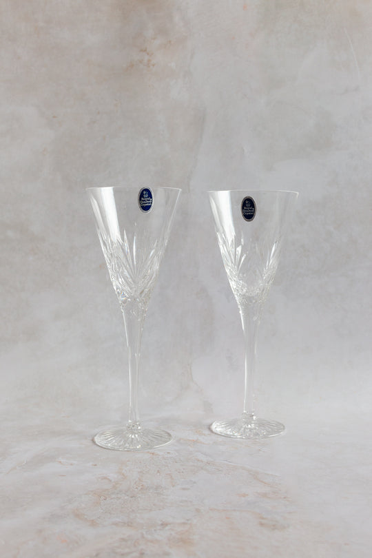 new old stock vintage 17 piece set, royal doulton hand made crystal