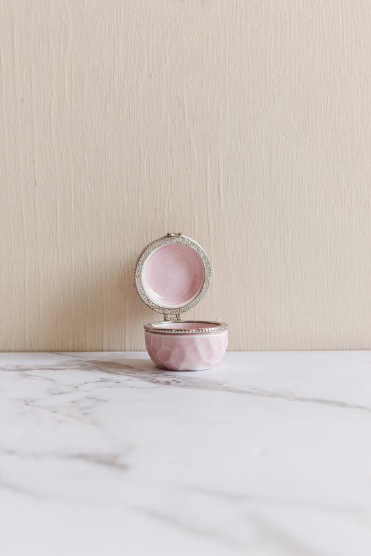 vintage french porcelain rose pill box