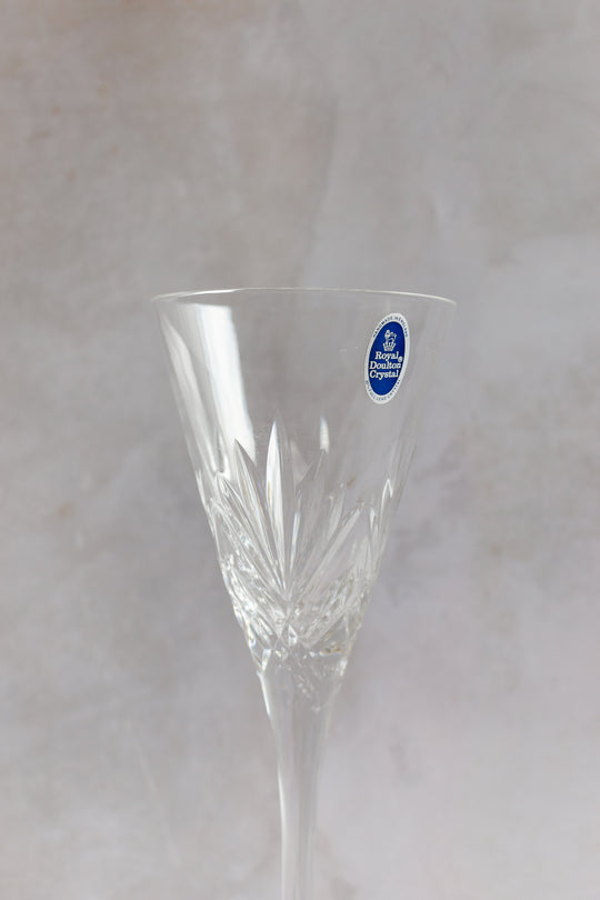 new old stock vintage 17 piece set, royal doulton hand made crystal