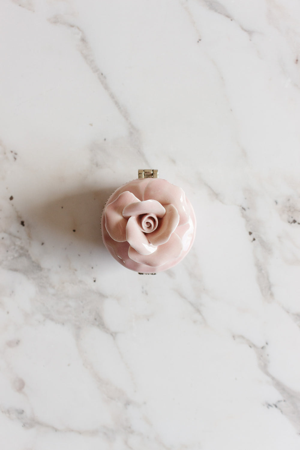 vintage french porcelain rose pill box