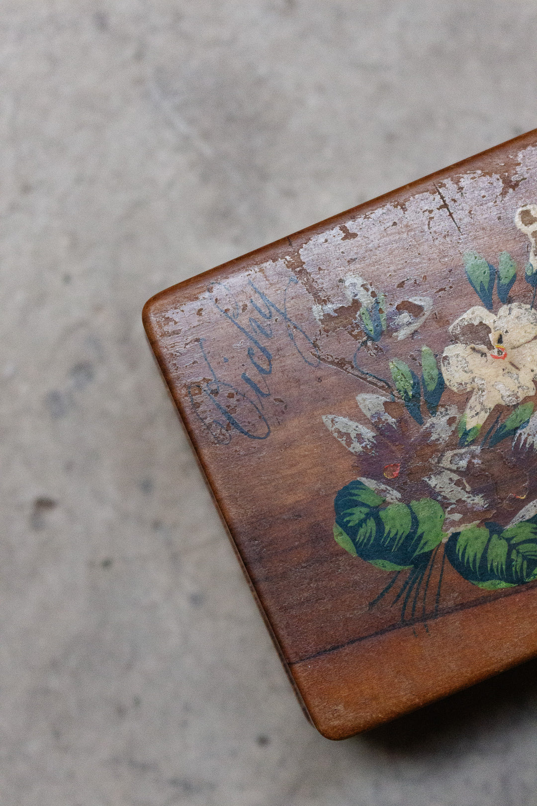 antique french olive wood Vichy souvenir box