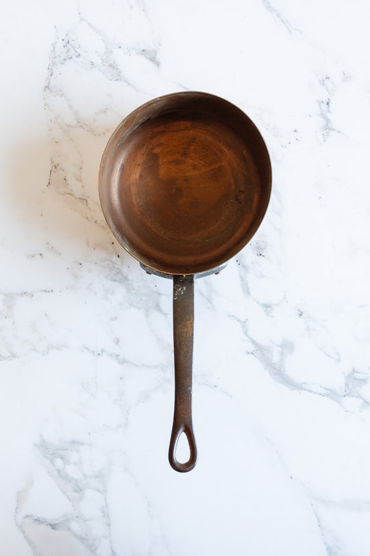 set of 5 vintage french graduated copper pots