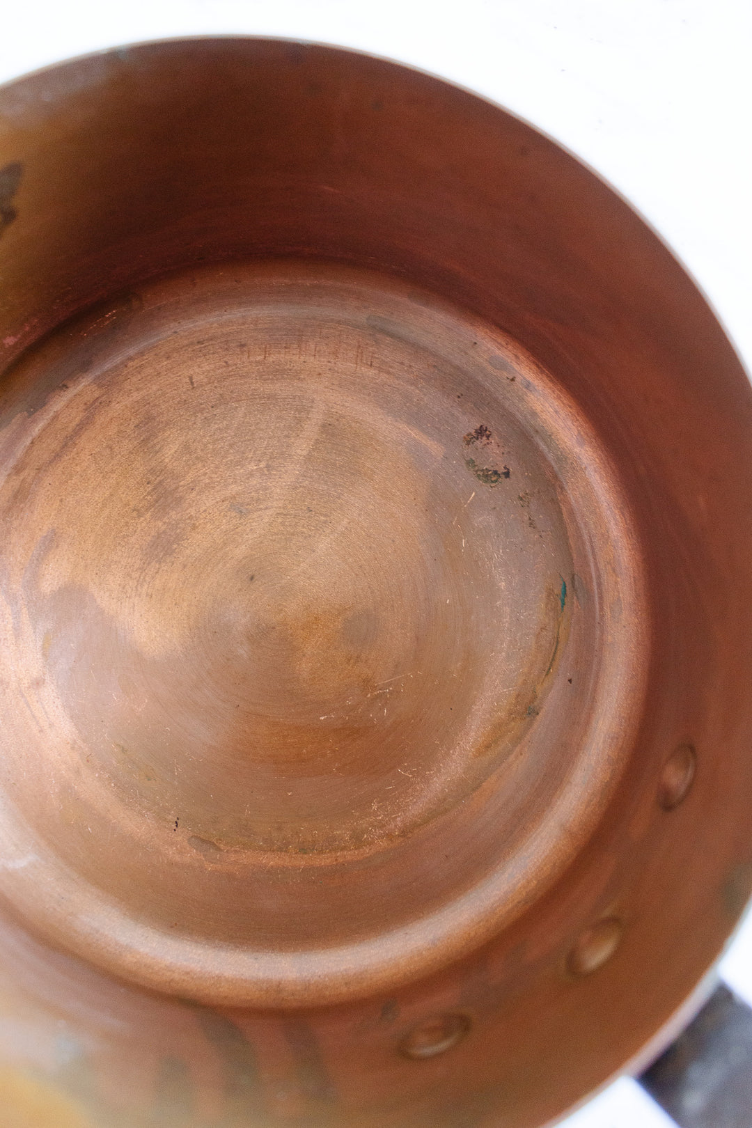 set of 5 vintage french graduated copper pots