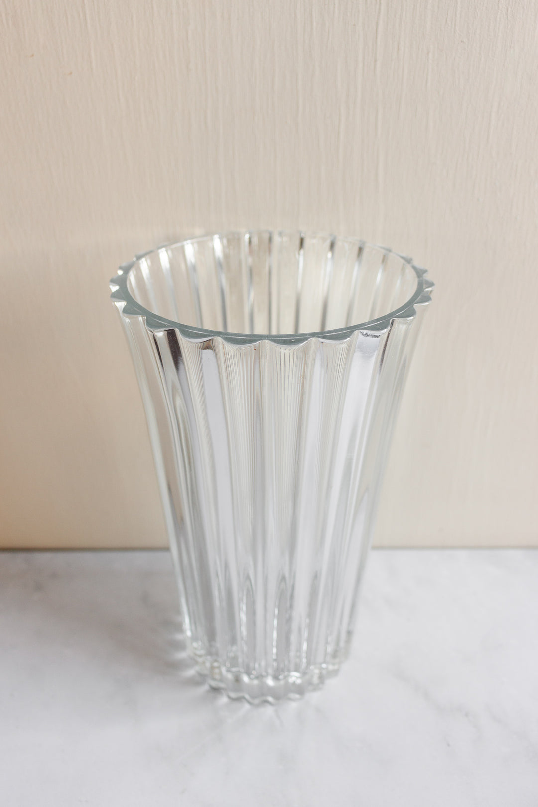 vintage french fluted glass vase