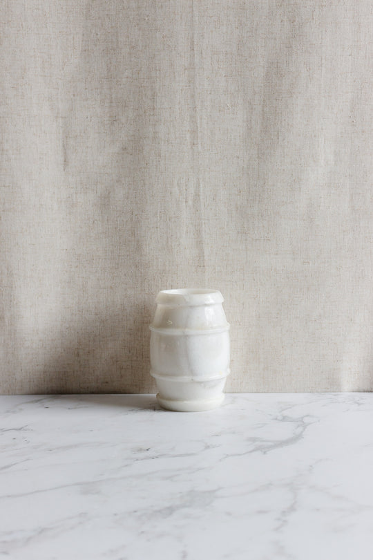 vintage french alabaster barrel vase