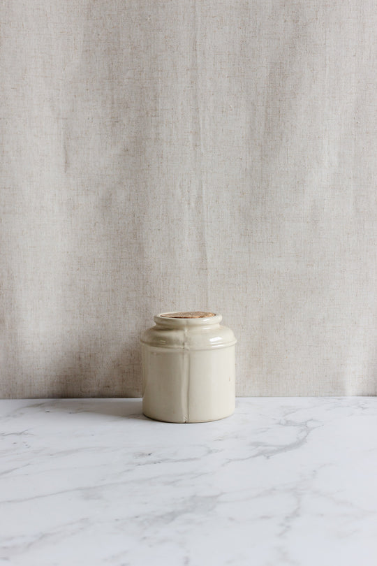 vintage french mustard jar with cork