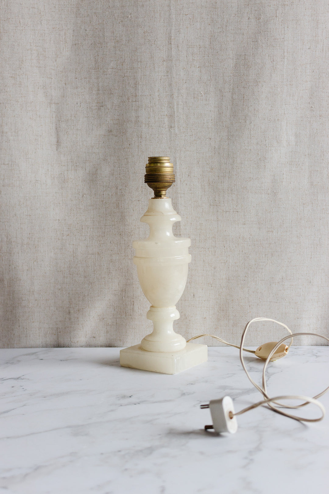 antique french alabaster lamp
