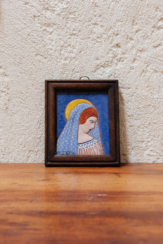 antique french icon painted tile by etiennelle gilles