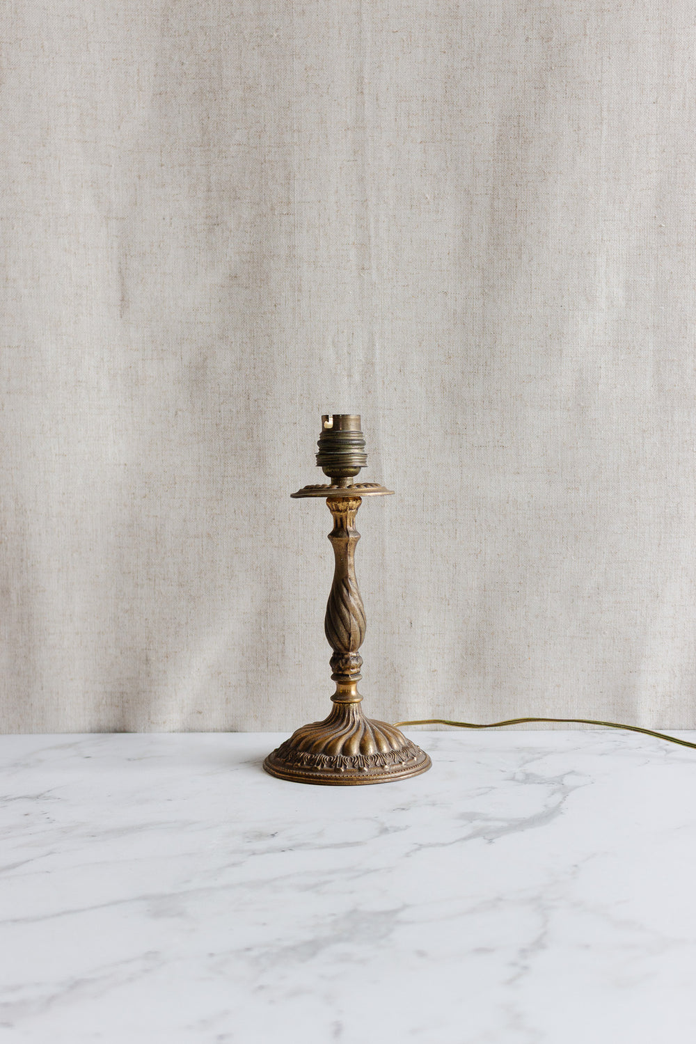 antique french cast brass lamp