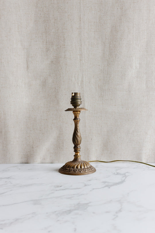 antique french cast brass lamp