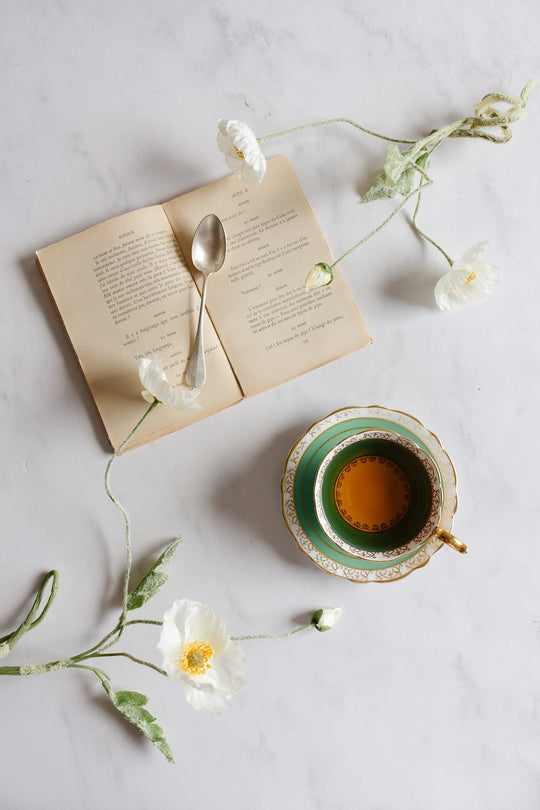 royal stafford antique green and gold teacup