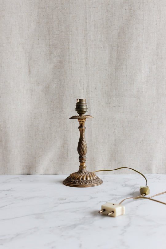 antique french cast brass lamp