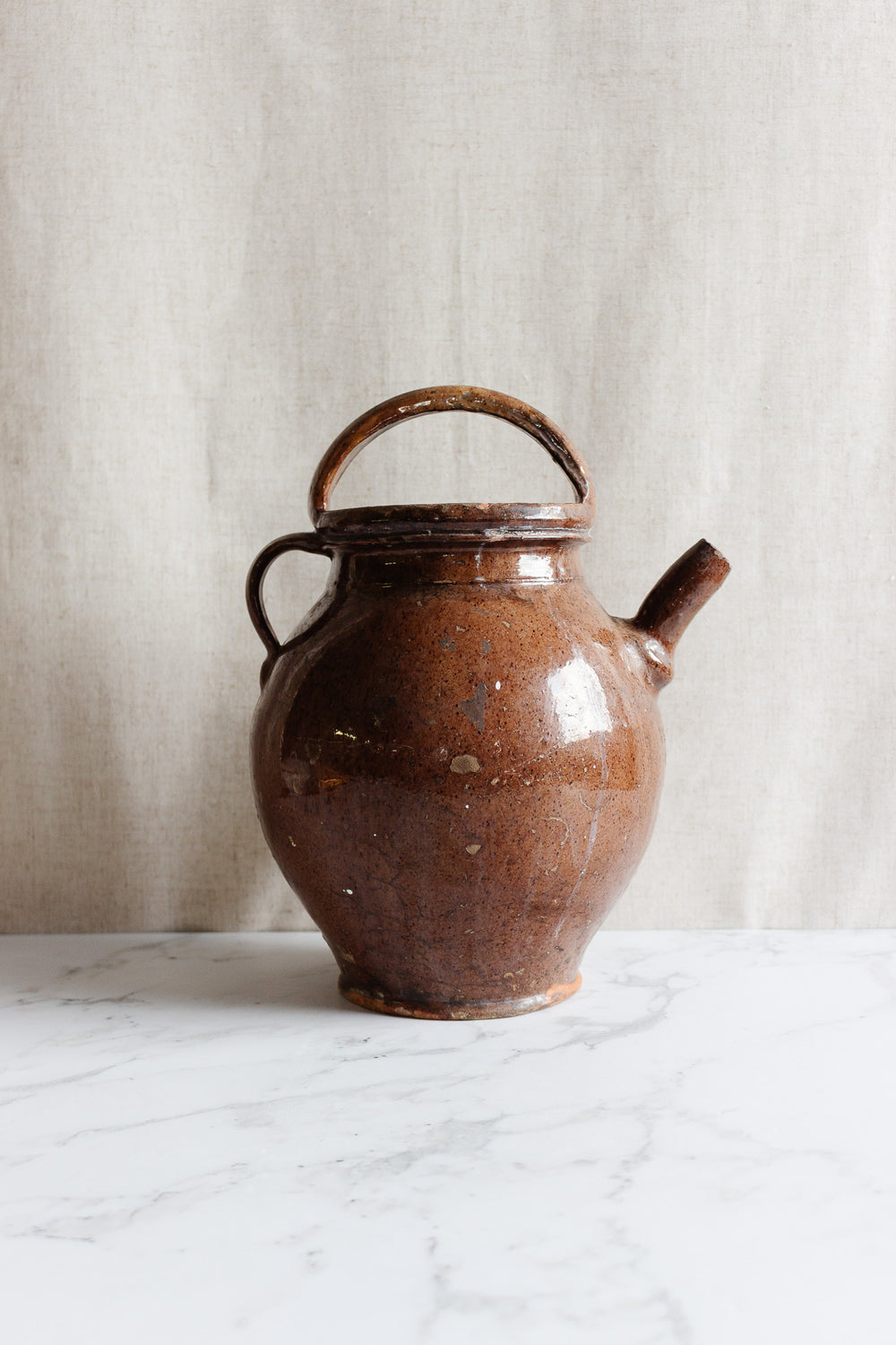 antique french glazed stoneware gargoulette