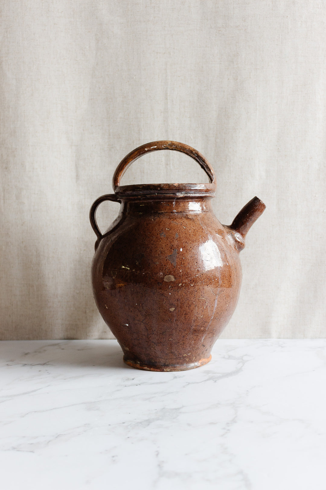 antique french glazed stoneware gargoulette