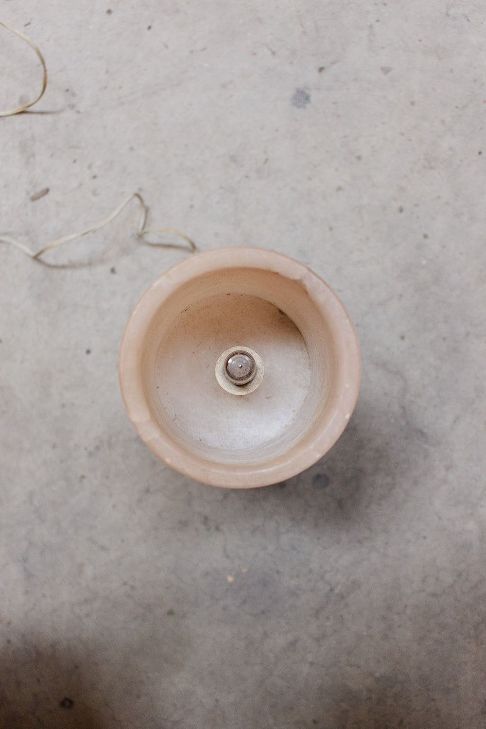 vintage french solid pink alabaster table lamp