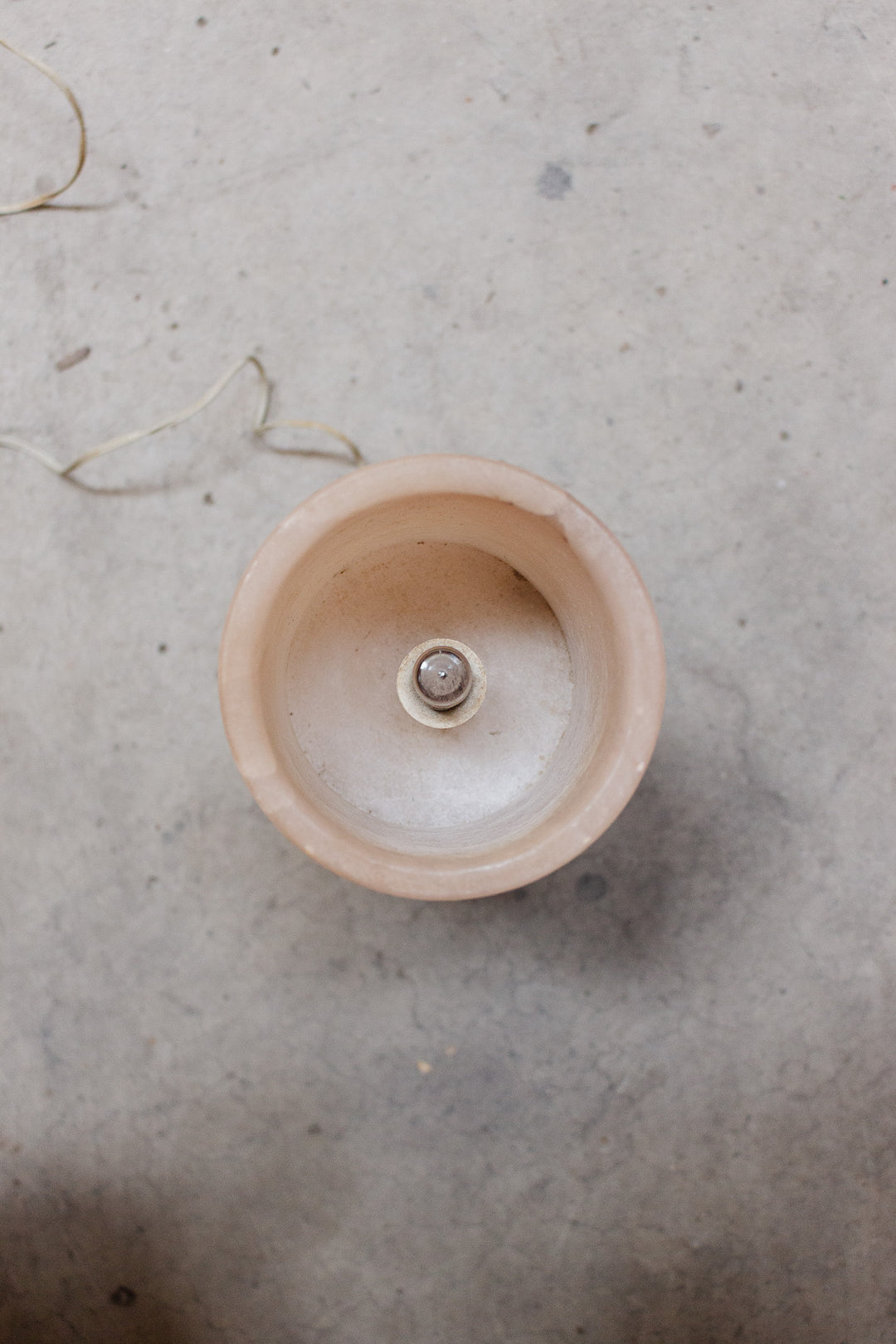 vintage french solid pink alabaster table lamp