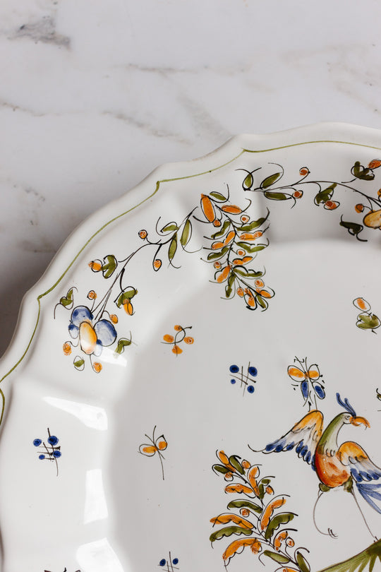 1970s hand painted french moustiers plate