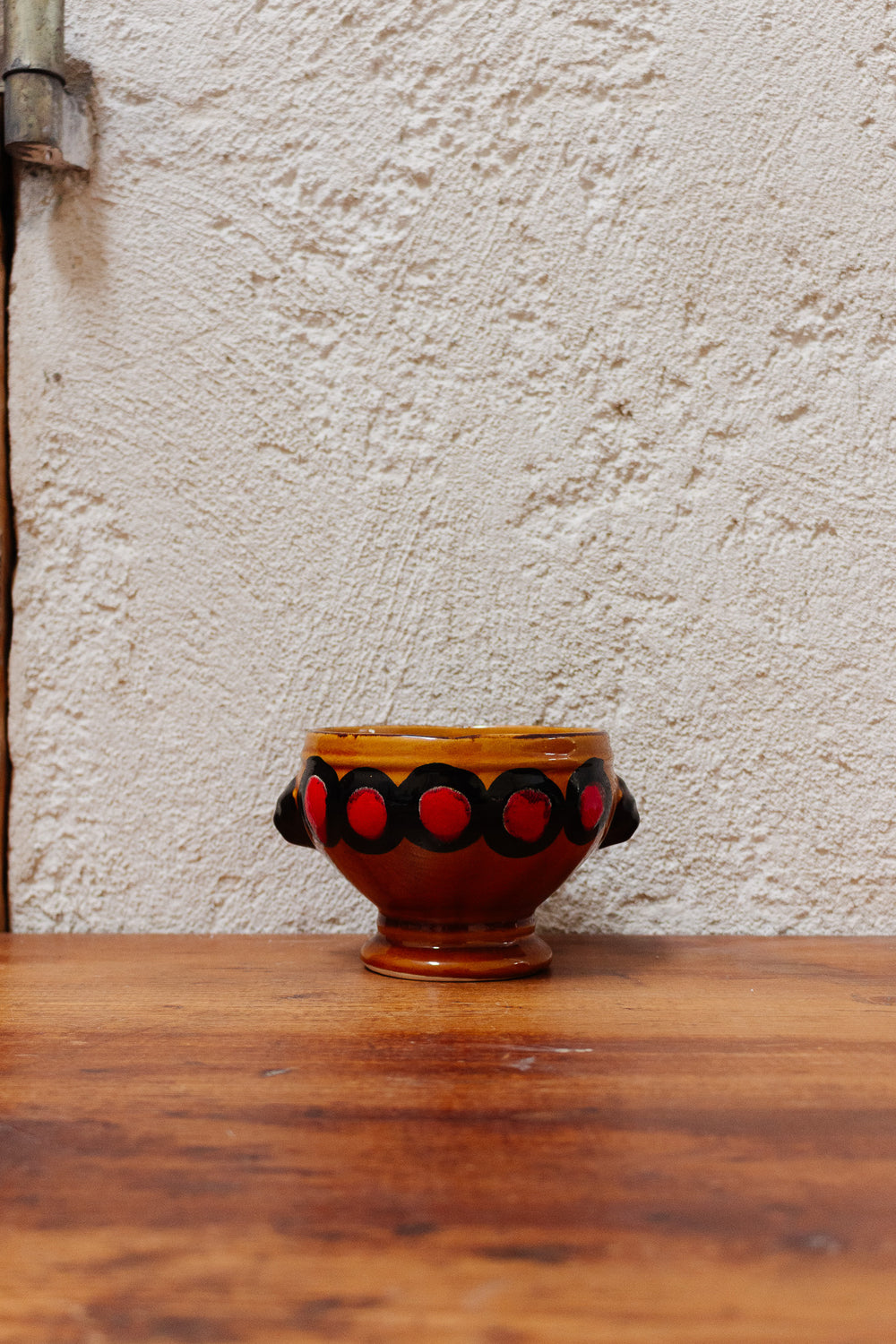 pair of midcentury french hand painted ceramic bowls