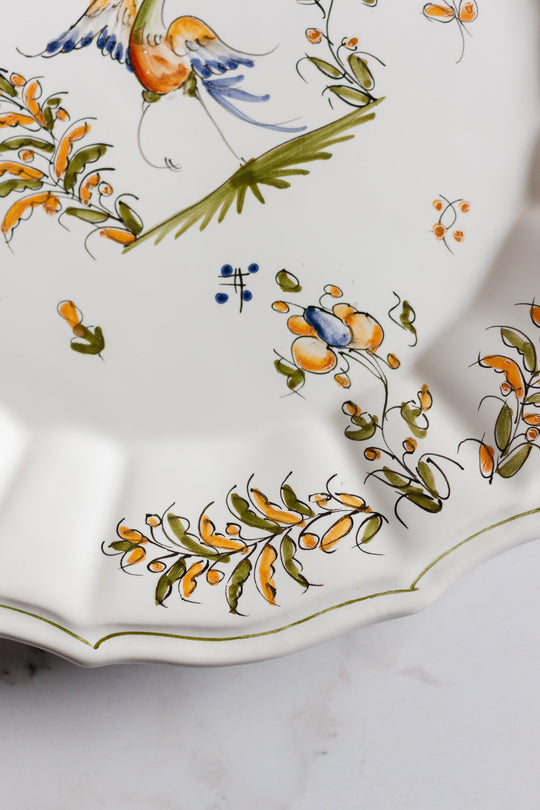 1970s hand painted french moustiers plate