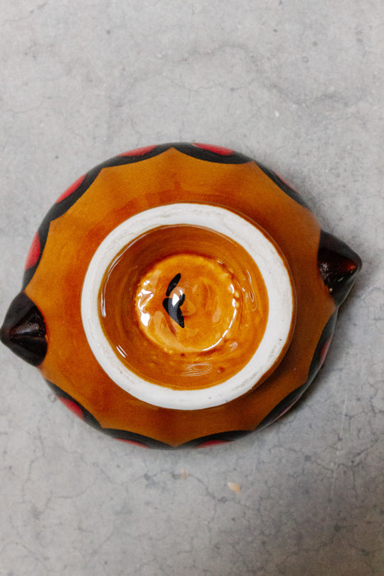 pair of midcentury french hand painted ceramic bowls