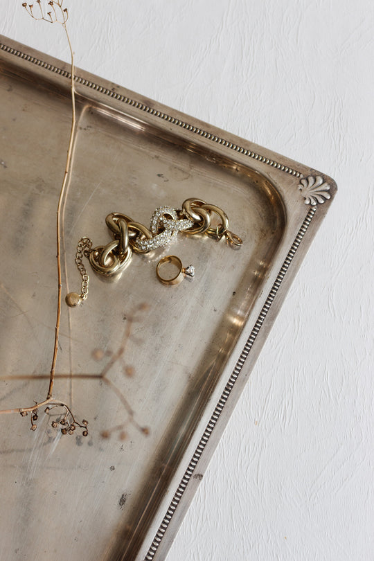 art deco french silver serving tray