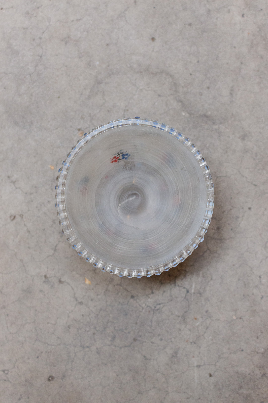 midcentury french painted glass candlestick