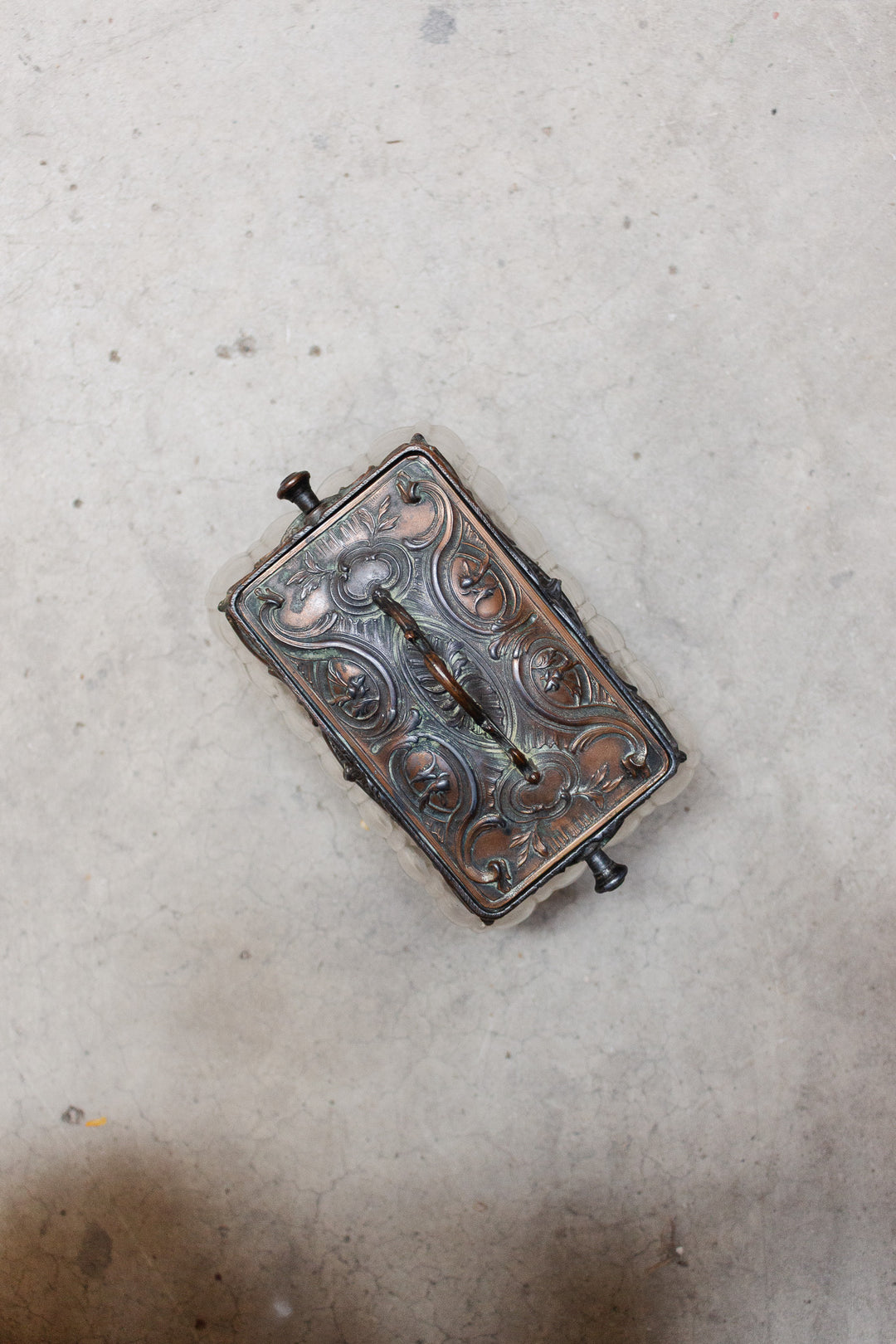 antique french glass lidded candy box circa 1890s