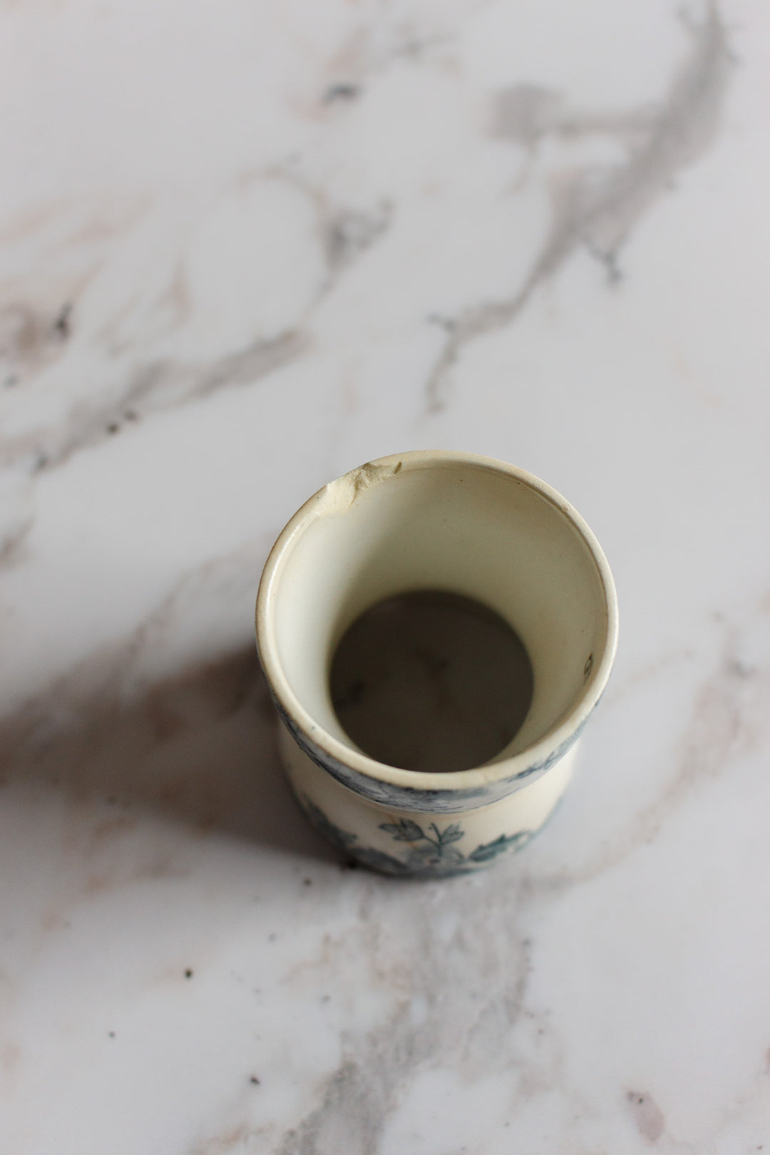 rare antique French transferware egg cups