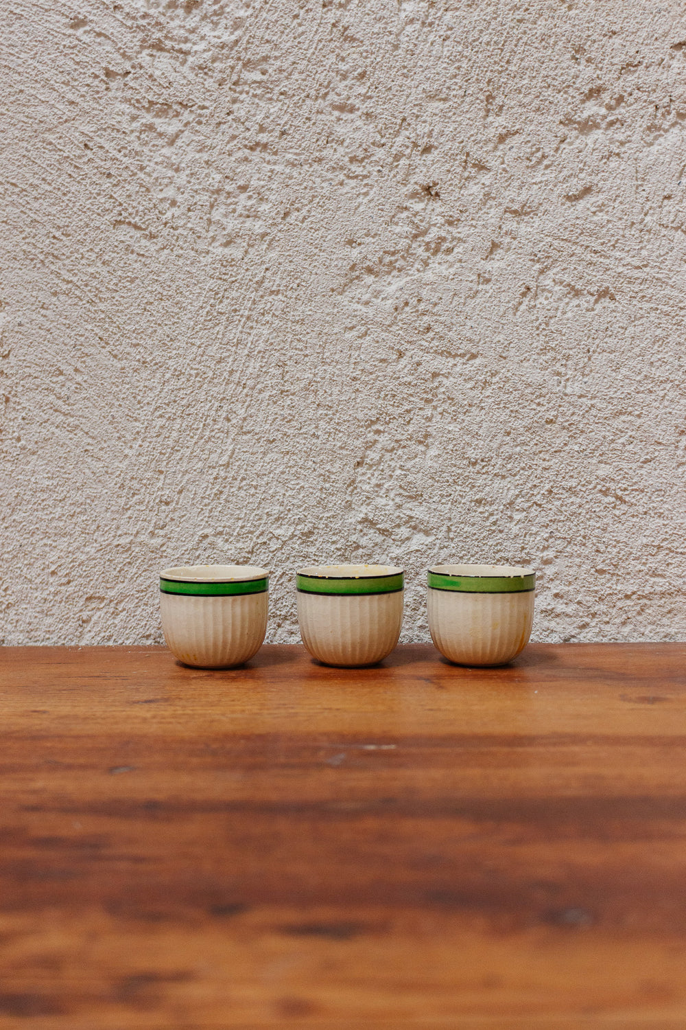 set of 3 antique english egg cups