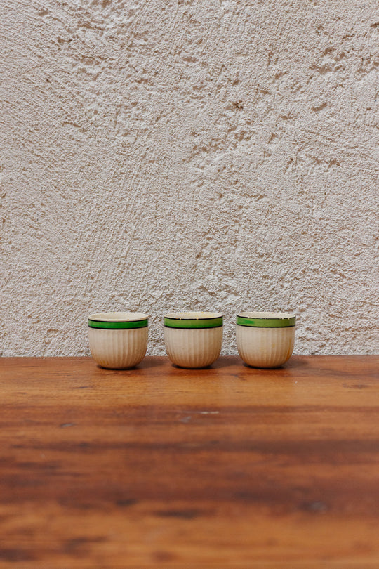 set of 3 antique english egg cups