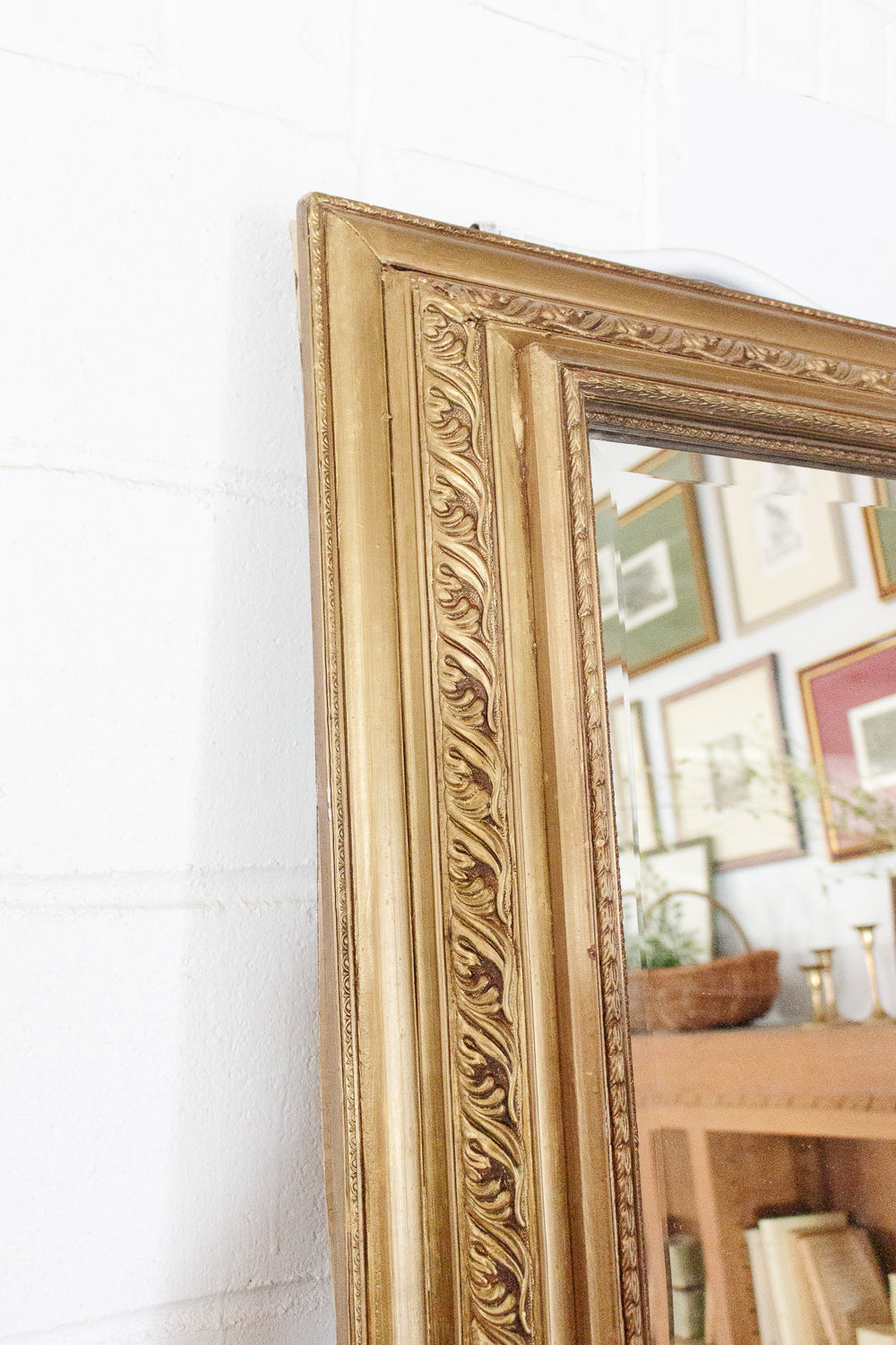 quintessentially french extra large gilt vintage wall mirror