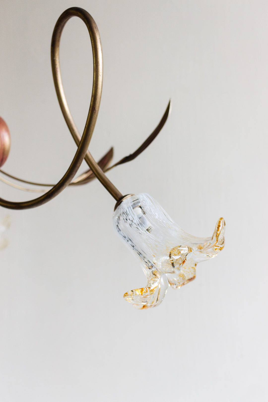 vintage french chandelier with bell shaped murano glass shades