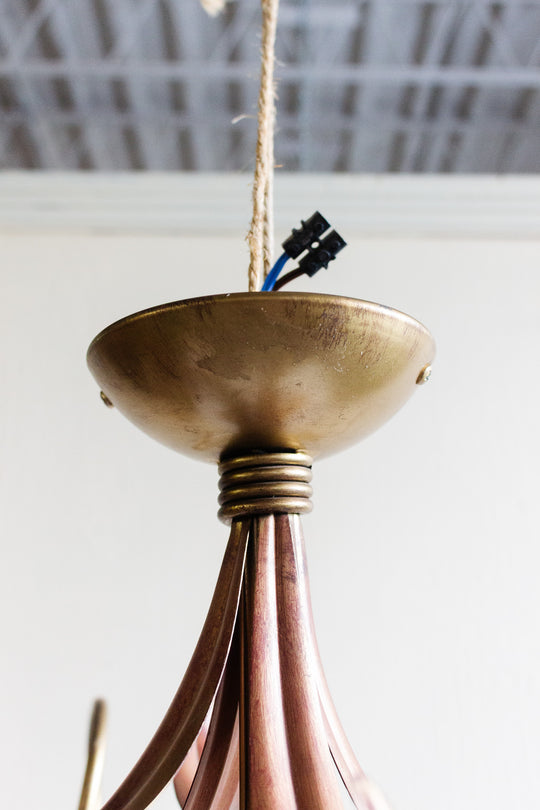 vintage french chandelier with bell shaped murano glass shades