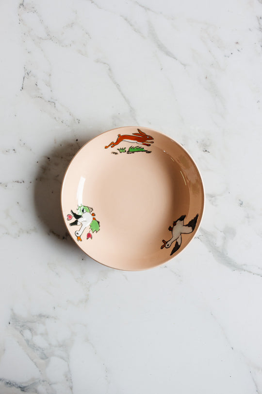 antique longwy children's dish boxed set